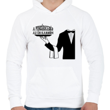 PRINTFASHION A pincérkedés az én kardióm - Férfi kapucnis pulóver - Fehér férfi pulóver, kardigán