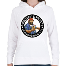 PRINTFASHION A PISZTÁCIA ELFOGYOTT CSOKOLÁDÉ NEM IS VOLT  - Női kapucnis pulóver - Fehér női pulóver, kardigán