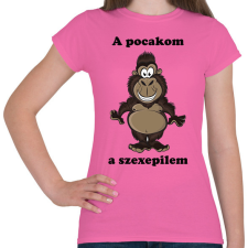 PRINTFASHION A pocakom a szexepilem - Női póló - Rózsaszín női póló