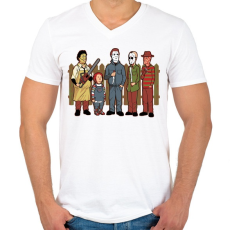 PRINTFASHION A pokol királyai - Férfi V-nyakú póló - Fehér