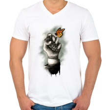 PRINTFASHION A remény jele - Férfi V-nyakú póló - Fehér férfi póló