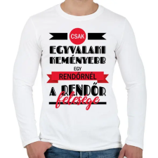 PRINTFASHION A rendőr felesége - Férfi hosszú ujjú póló - Fehér férfi póló