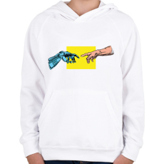 PRINTFASHION A robot teremtése - Gyerek kapucnis pulóver - Fehér
