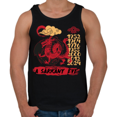 PRINTFASHION A sárkány éve - Férfi atléta - Fekete