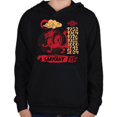 PRINTFASHION A sárkány éve - Gyerek kapucnis pulóver - Fekete