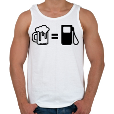 PRINTFASHION A sör az én üzemanyagom - Férfi atléta - Fehér