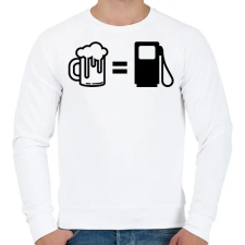 PRINTFASHION A sör az én üzemanyagom - Férfi pulóver - Fehér férfi pulóver, kardigán