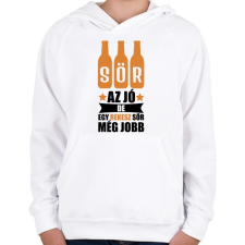 PRINTFASHION A sör az jó - Gyerek kapucnis pulóver - Fehér gyerek pulóver, kardigán