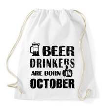 PRINTFASHION A sörivók októberben születtek - Sportzsák, Tornazsák - Fehér tornazsák