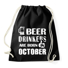 PRINTFASHION A sörivók októberben születtek - Sportzsák, Tornazsák - Fekete tornazsák