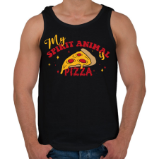 PRINTFASHION A spirituális állatom - Pizza - Férfi atléta - Fekete atléta, trikó