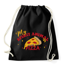 PRINTFASHION A spirituális állatom - Pizza - Sportzsák, Tornazsák - Fekete tornazsák