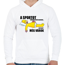 PRINTFASHION A sportot sohasem késő elkezdeni... - Férfi kapucnis pulóver - Fehér férfi pulóver, kardigán