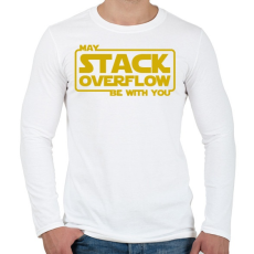 PRINTFASHION A Stack Overflow legyen veled - Férfi hosszú ujjú póló - Fehér