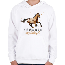 PRINTFASHION A szabadság - Gyerek kapucnis pulóver - Fehér