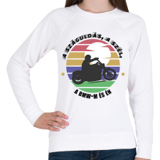PRINTFASHION A száguldás, a szél - BMW - Női pulóver - Fehér női pulóver, kardigán