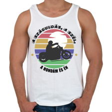 PRINTFASHION A száguldás, a szél - Honda - Férfi atléta - Fehér atléta, trikó