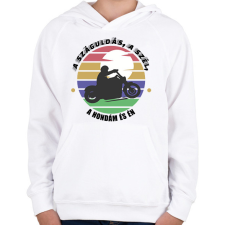 PRINTFASHION A száguldás, a szél - Honda - Gyerek kapucnis pulóver - Fehér gyerek pulóver, kardigán