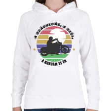 PRINTFASHION A száguldás, a szél - Honda - Női kapucnis pulóver - Fehér női pulóver, kardigán