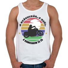 PRINTFASHION A száguldás, a szél -- Kawasaki - Férfi atléta - Fehér