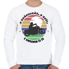 PRINTFASHION A száguldás, a szél - Simson - Férfi pulóver - Fehér