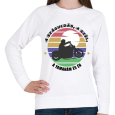 PRINTFASHION A száguldás, a szél - Yamaha - Női pulóver - Fehér