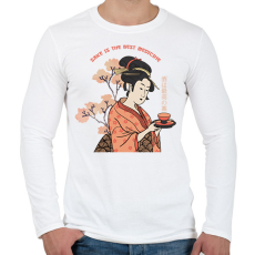 PRINTFASHION A szaké a legjobb orvosság - Férfi hosszú ujjú póló - Fehér