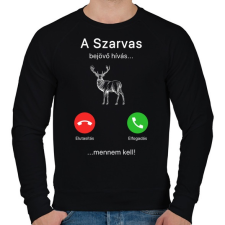 PRINTFASHION A szarvas hív - Férfi pulóver - Fekete férfi pulóver, kardigán