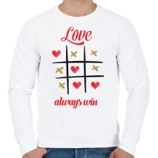 PRINTFASHION A szerelem mindig győz - Férfi pulóver - Fehér férfi pulóver, kardigán