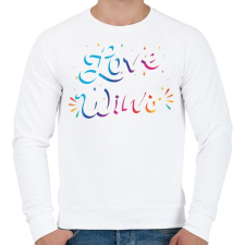 PRINTFASHION A szerelem mindig győz - Love always wins - Férfi pulóver - Fehér férfi pulóver, kardigán