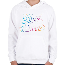 PRINTFASHION A szerelem mindig győz - Love always wins - Gyerek kapucnis pulóver - Fehér gyerek pulóver, kardigán