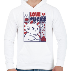 PRINTFASHION A szerelem szívás - Férfi kapucnis pulóver - Fehér