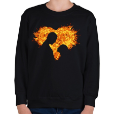 PRINTFASHION A szerelem tüze - Gyerek pulóver - Fekete gyerek pulóver, kardigán