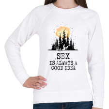 PRINTFASHION A szex mindig egy jó ötlet - Női pulóver - Fehér női pulóver, kardigán