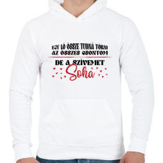 PRINTFASHION A szívemet soha nem töri össze - Férfi kapucnis pulóver - Fehér