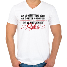 PRINTFASHION A szívemet soha nem töri össze - Férfi V-nyakú póló - Fehér