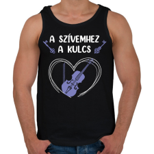 PRINTFASHION A szívemhez a kulcs - Hegedű - Férfi atléta - Fekete atléta, trikó