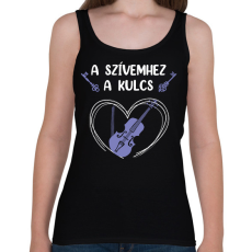 PRINTFASHION A szívemhez a kulcs - Hegedű - Női atléta - Fekete