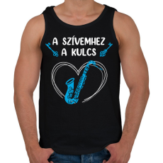 PRINTFASHION A szívemhez a kulcs - Szaxofon - Férfi atléta - Fekete