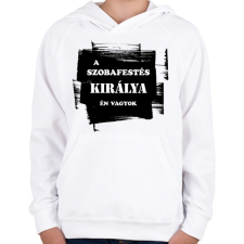 PRINTFASHION A szobafestés királya én vagyok - Gyerek kapucnis pulóver - Fehér gyerek pulóver, kardigán