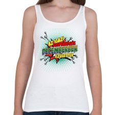 PRINTFASHION A szuperhősök decemberben születtek - Női atléta - Fehér női trikó