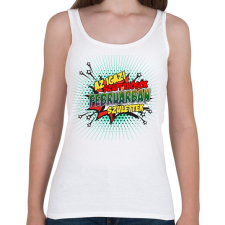 PRINTFASHION A szuperhősök februárban születtek - Női atléta - Fehér női trikó