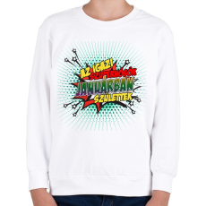 PRINTFASHION A szuperhősök januárban születtek - Gyerek pulóver - Fehér