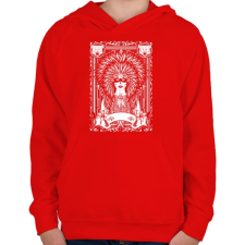 PRINTFASHION A szüzek törzse - Gyerek kapucnis pulóver - Piros gyerek pulóver, kardigán