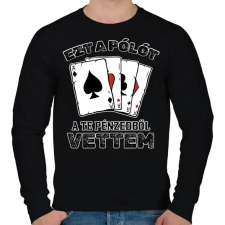 PRINTFASHION A te pénzedből - Férfi pulóver - Fekete férfi pulóver, kardigán