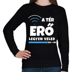 PRINTFASHION A térerő legyen veled - Női pulóver - Fekete