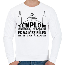 PRINTFASHION A testem egy templom - Férfi pulóver - Fehér férfi pulóver, kardigán
