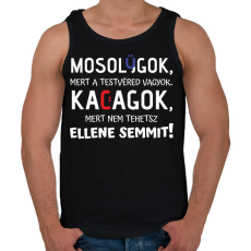 PRINTFASHION A testvéred vagyok :) - fehér - Férfi atléta - Fekete