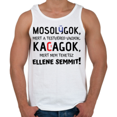 PRINTFASHION A testvéred vagyok :) - fekete - Férfi atléta - Fehér