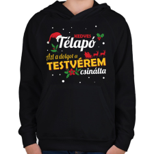 PRINTFASHION A testvérem csinálta - Gyerek kapucnis pulóver - Fekete gyerek pulóver, kardigán